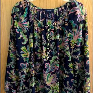 Chaps Paisley Print Blouse